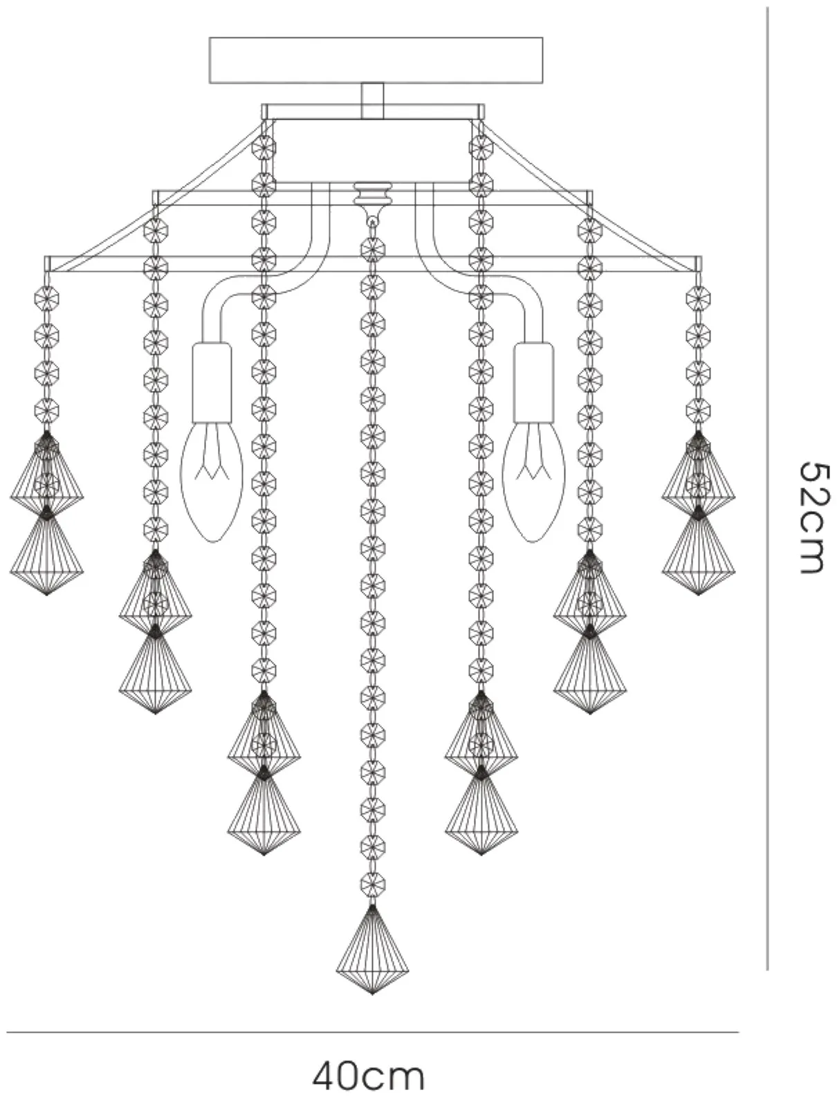 Inina Crystal Ceiling 4 Light Polished Chrome IL30770  Diyas Inina Polished Chrome